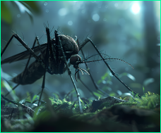 A mosquito in someone’s backyard before ProForce removes it with quality pest control.