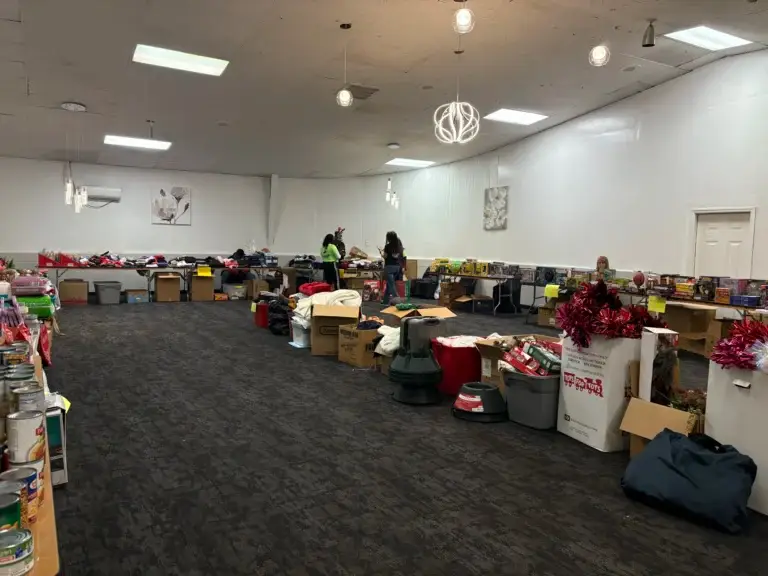 An image of a food drive donation result Proforce Cares helped contribute to.