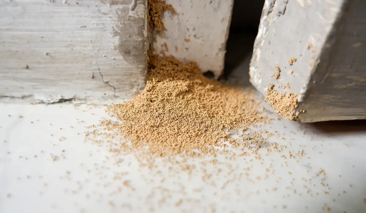 dry wood frass derived from termite droppings